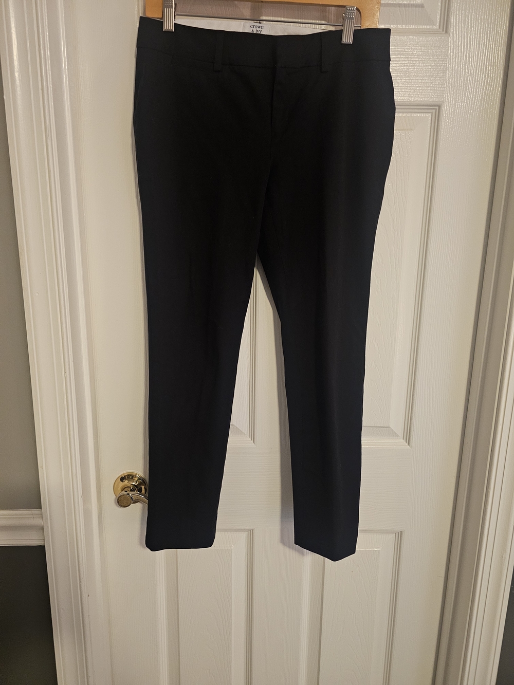 crown & ivy Women's Black Cropped Dress Pants 6P Cary